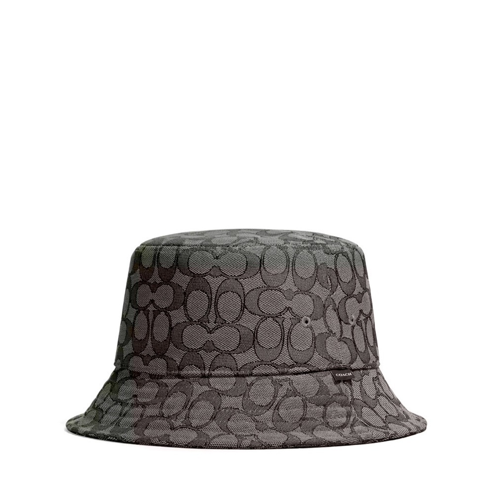 New black Signature Jacquard Bucket Hat M/L